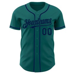 Custom Teal Navy Authentic Baseball Jersey