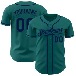 Custom Teal Navy Authentic Baseball Jersey